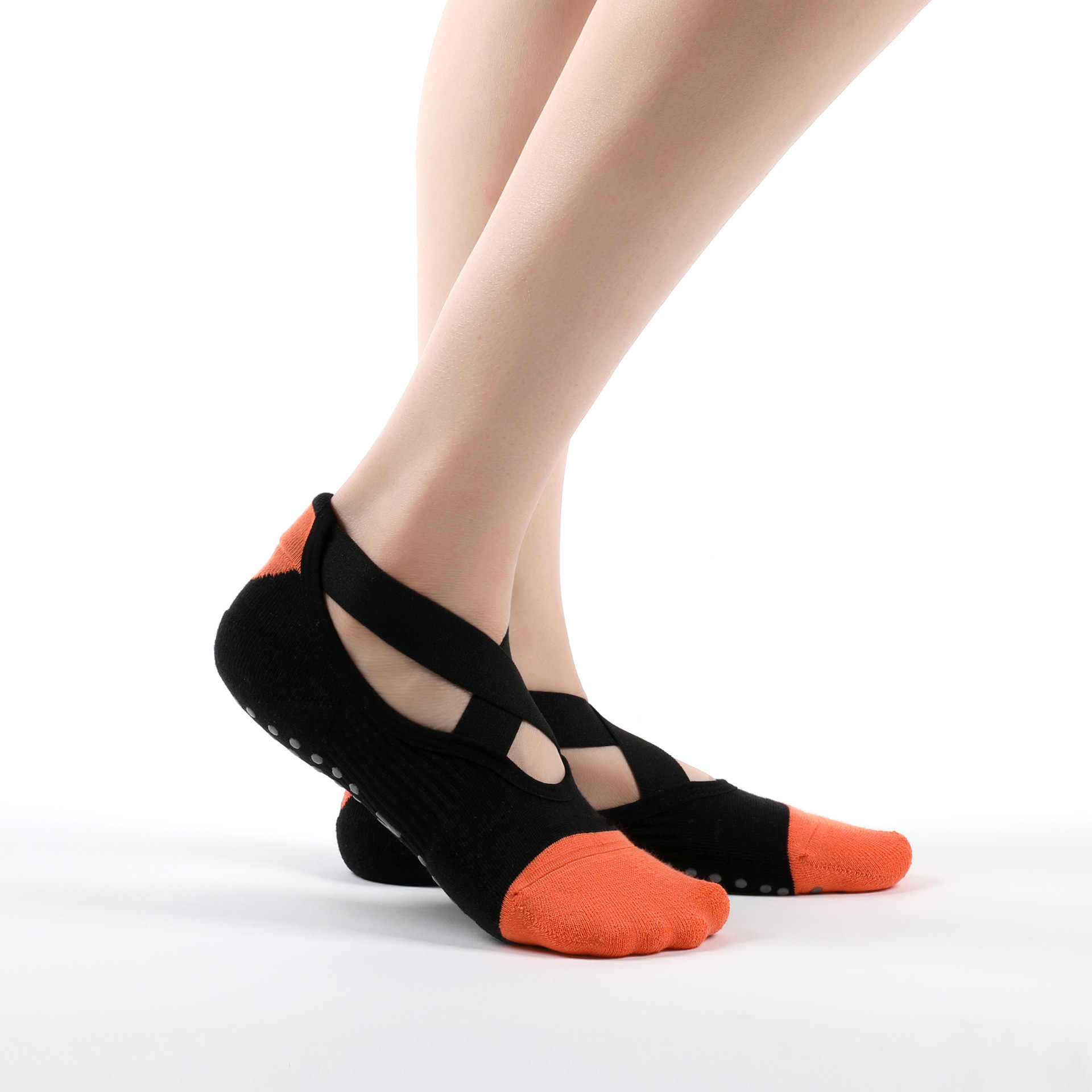 MEIKAN Slip Yoga Socks Terry Spell Color Ribbon Soles Wear Non-slip Silicone Khmer Dance Socks